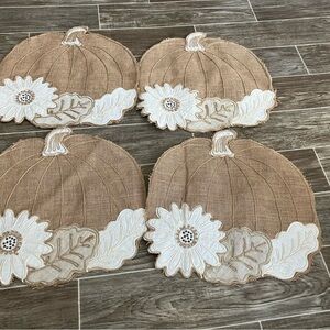 Rustic Pumpkin Placemats with Floral Design